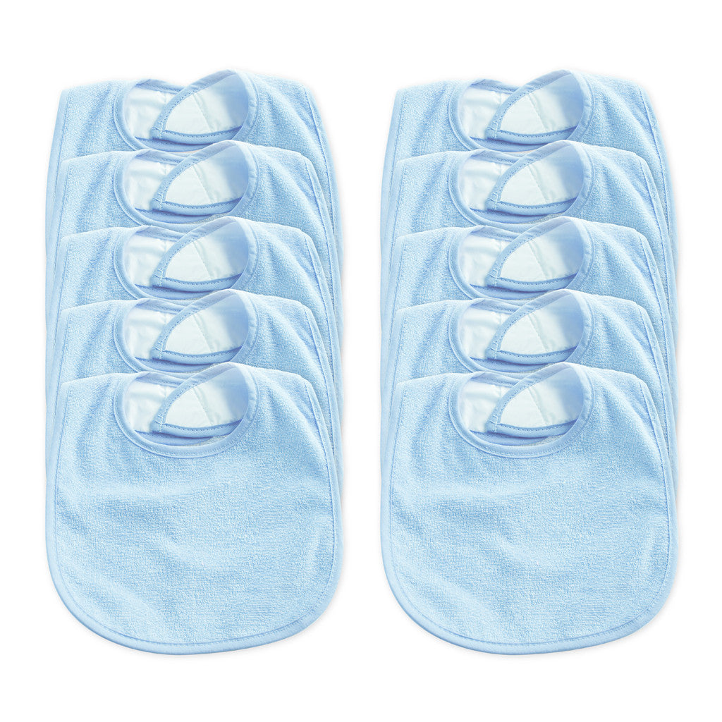 Velcro Bib Pack of 10 - Blue