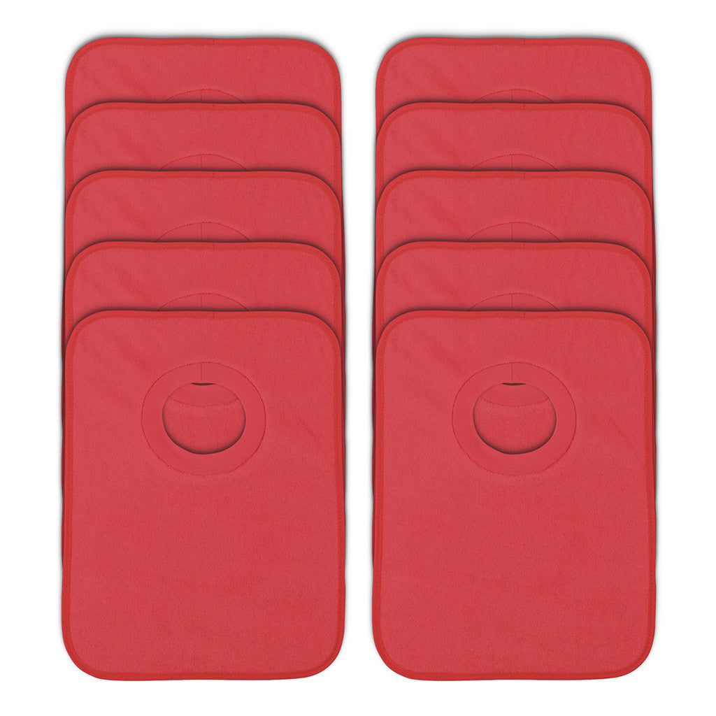 Rib Bib Pack of 10 - Red