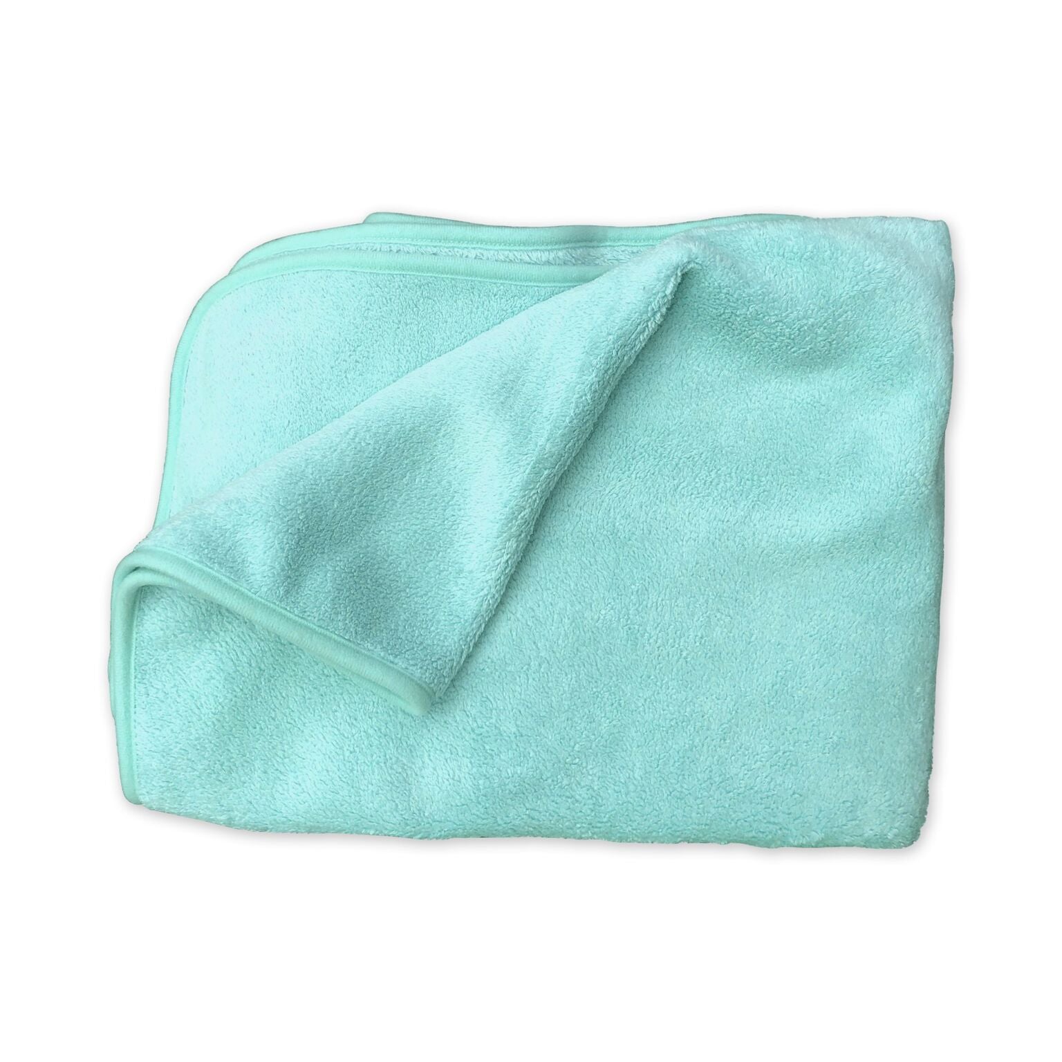 Coral Fleece Cot Blanket Plain Green